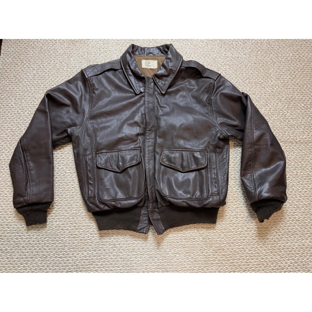 Branded Garments Orchard M/C USAF A-2 Leather Flight Jacket Brown 44R‎ Bomber
